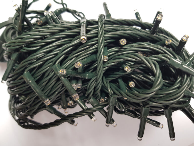 Connectable 100 LED Lights on Green Cable 10m (Without Battery Box